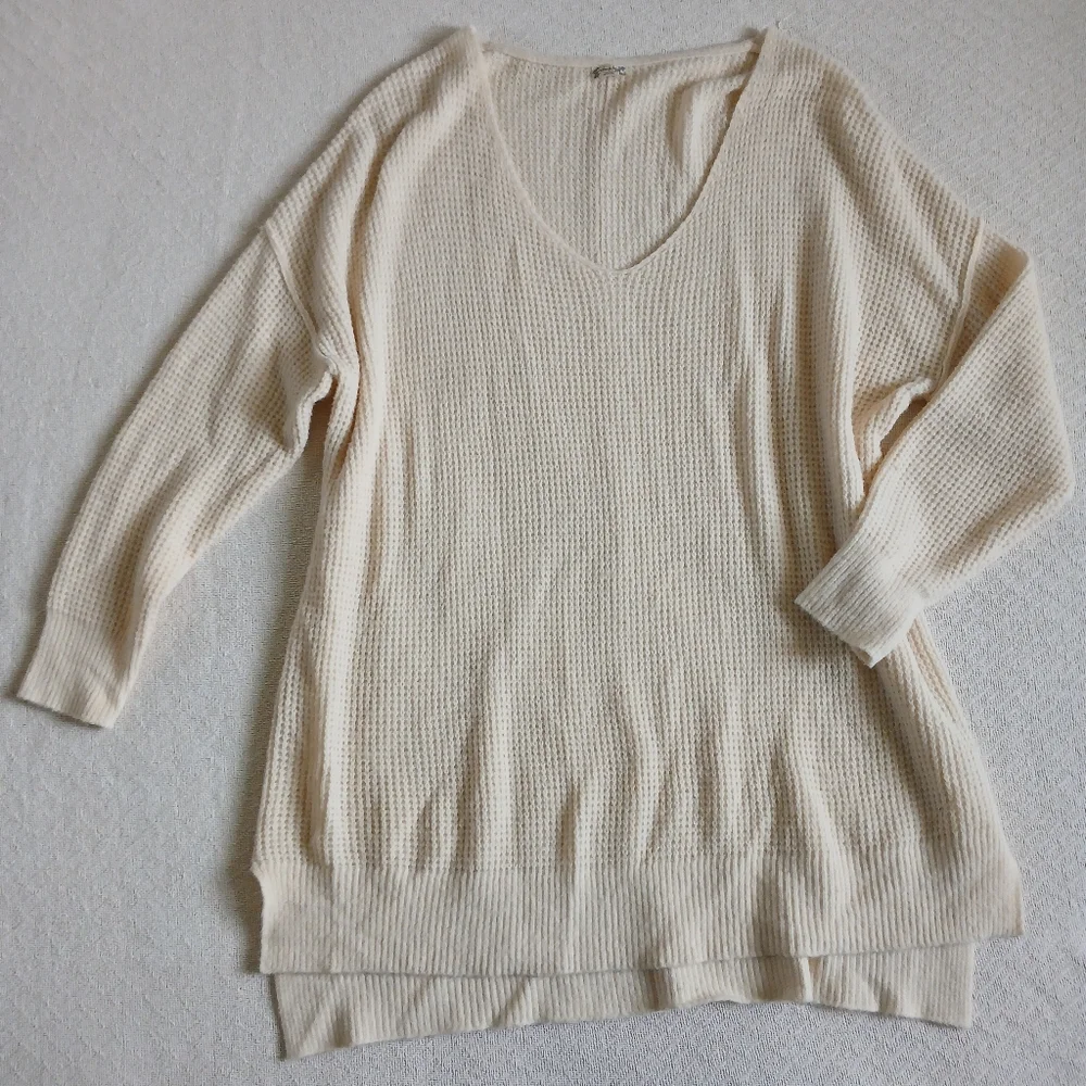 free people ♡ knit oversized tunic neutral